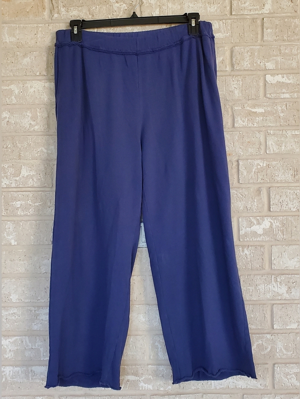 Eileen Fisher 100% Organic Cotton Jersey Wide-Leg Pants, Size XLarge